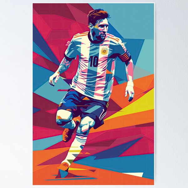 Item preview, Messi in action Graphic poster design designed and sold by blackdogshop.