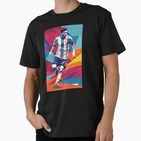 Aperçu de l'œuvre Messi en action Conception d'affiche graphique créée et vendue par blackdogshop.