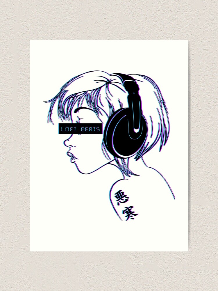 Lofi Girl Headphones Art Print
