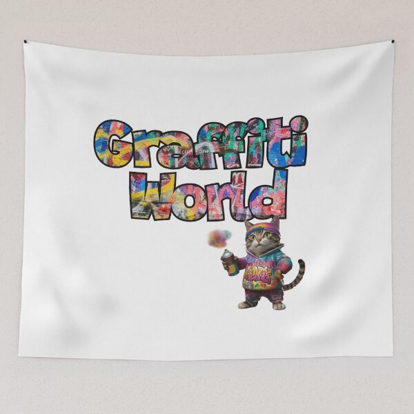 Item preview, Illustration of urban cat doing graffiti: unleash your urban style designed and sold by StyleFused.