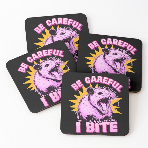 Item preview, Funny Y2K Girly trashy possum/Opossum meme 'Be Careful I Bite' Cute Retro dramatic quote designed and sold by Unitepeople.