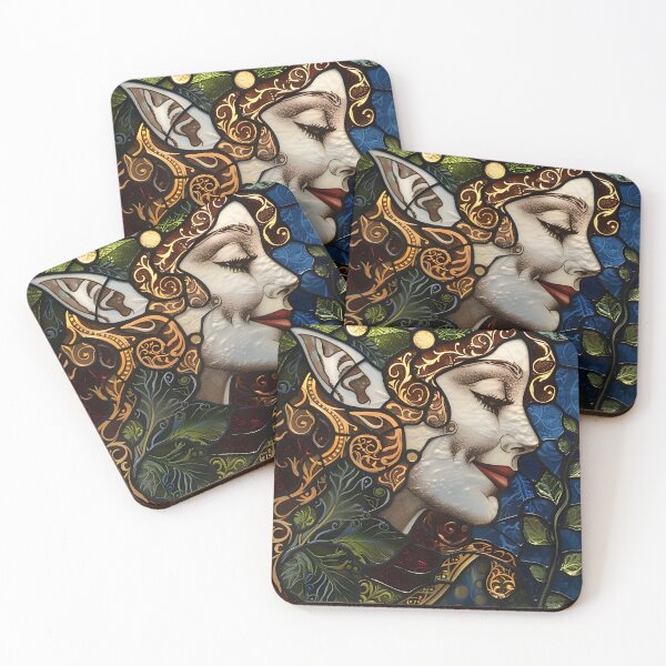Item preview, Enchanting Elf Lady Stained Glass Art designed and sold by mebraart.