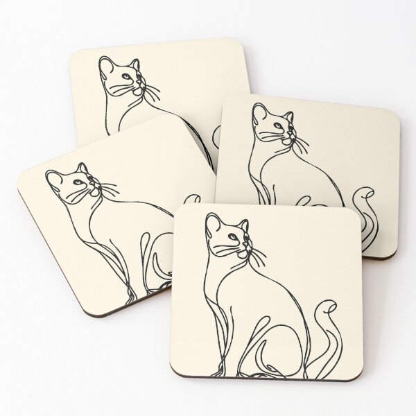 Item preview, Sitting Cat Poses Cat Lover black Minimalist Monoline Art, sitting cats, cute cat, funny cat designed and sold by Collagedream.
