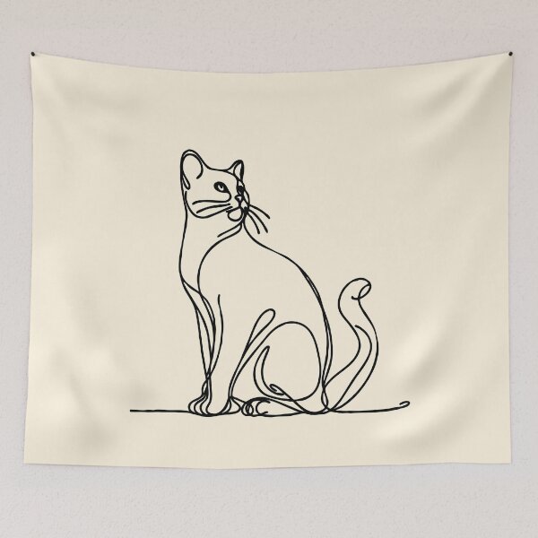 Item preview, Sitting Cat Poses Cat Lover black Minimalist Monoline Art, sitting cats, cute cat, funny cat designed and sold by Collagedream.