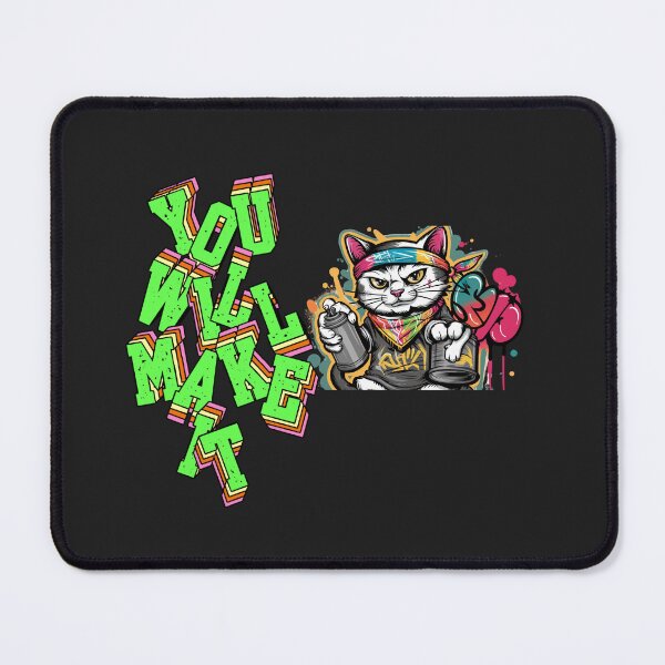Item preview, Cat dressed in urban style making graffiti with a phrase. Perfect gift designed and sold by StyleFused.