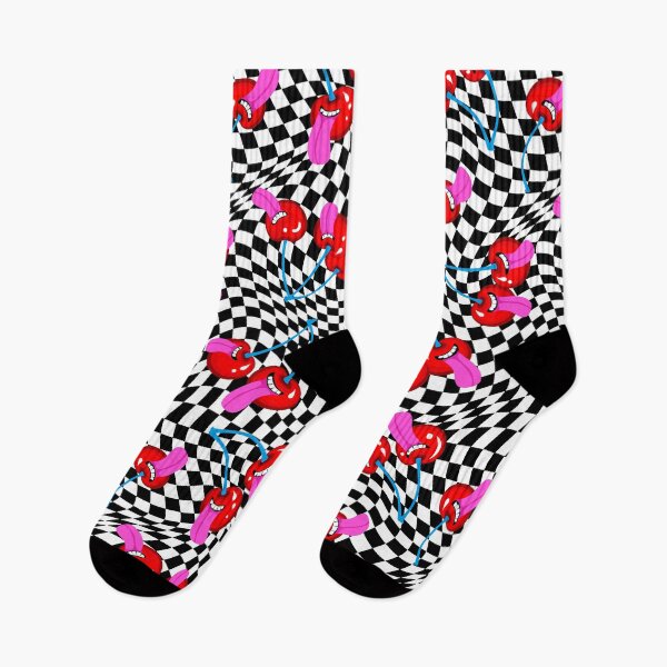 Item preview,  Rolling Cherry Stones - funky groovy y2k crazy funny cherries on wavy checkerboard designed and sold by artgeige.
