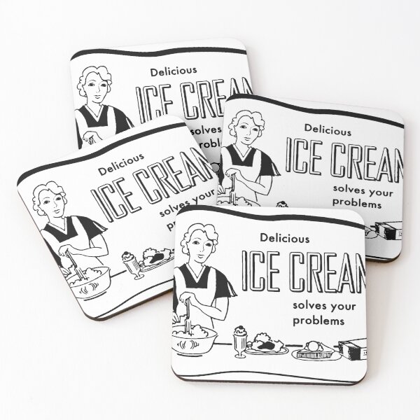 Item preview, antique 1930's Delicious Ice Cream Solves Your Problems! designed and sold by Tonyv773.