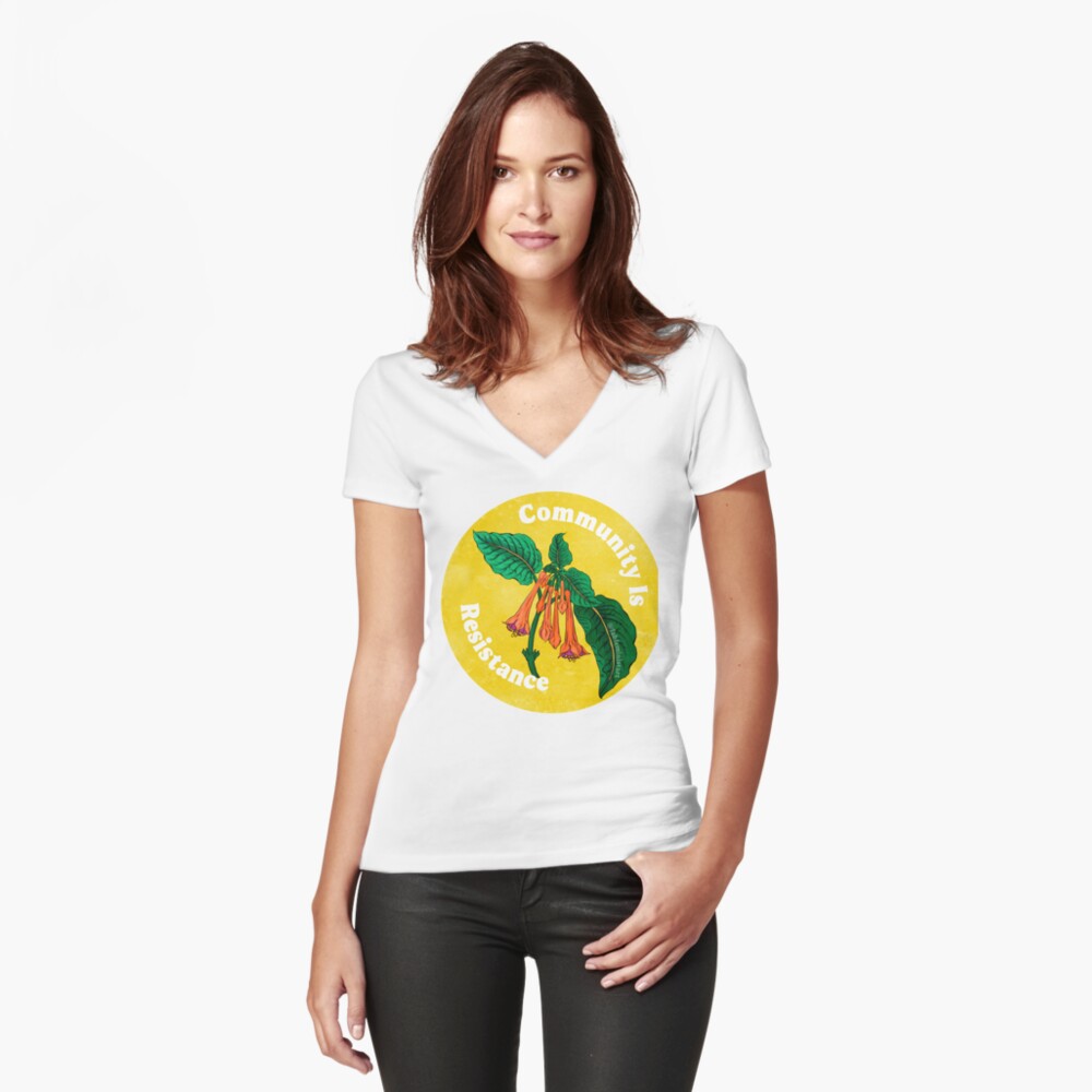 Item preview, Fitted V-Neck T-Shirt designed and sold by fabfeminist.