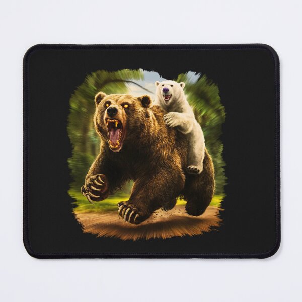 Item preview, White little bear rides a rabid bear  designed and sold by AnimalsDH305.