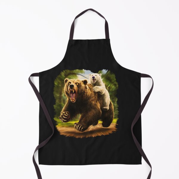 Item preview, White little bear rides a rabid bear  designed and sold by AnimalsDH305.