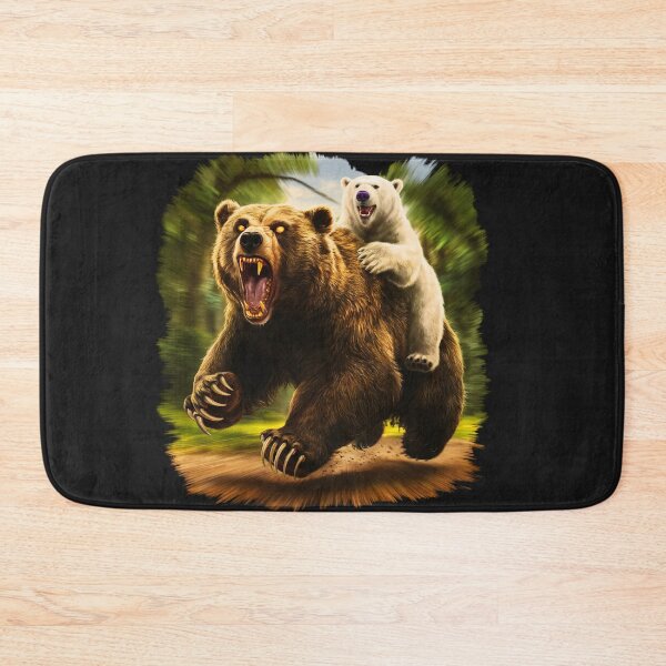 Item preview, White little bear rides a rabid bear  designed and sold by AnimalsDH305.
