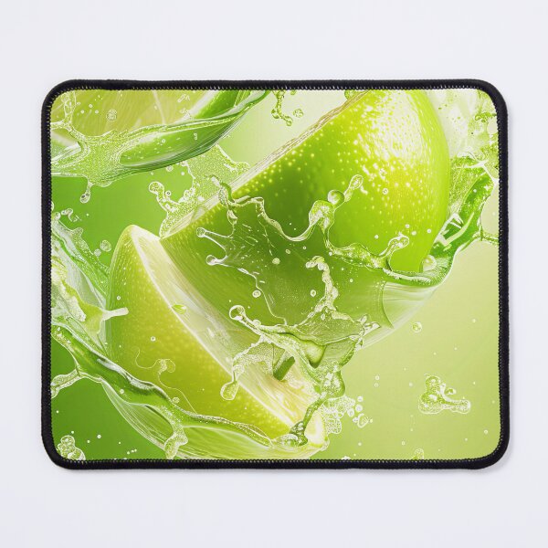 Item preview, Fresh limes splashing in water on a green background. designed and sold by Jerhus.
