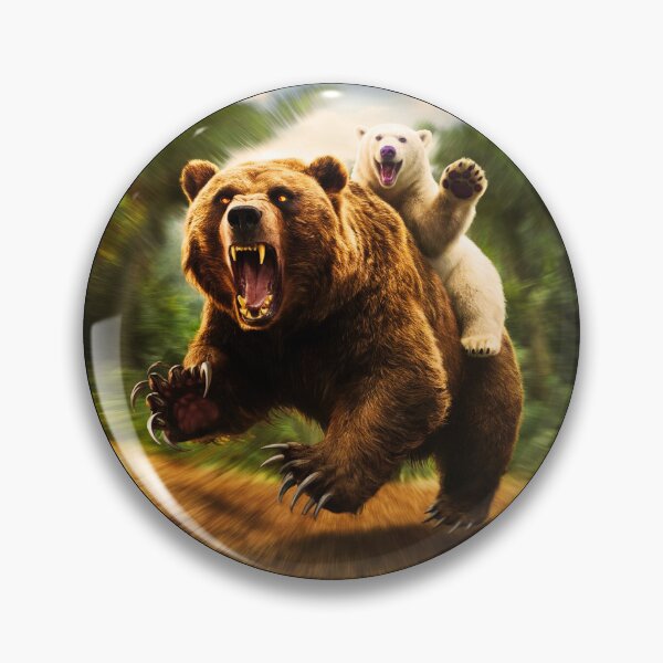 Item preview, White little bear rides a rabid bear  designed and sold by AnimalsDH305.