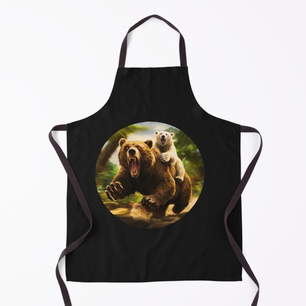 Item preview, White little bear rides a rabid bear  designed and sold by AnimalsDH305.