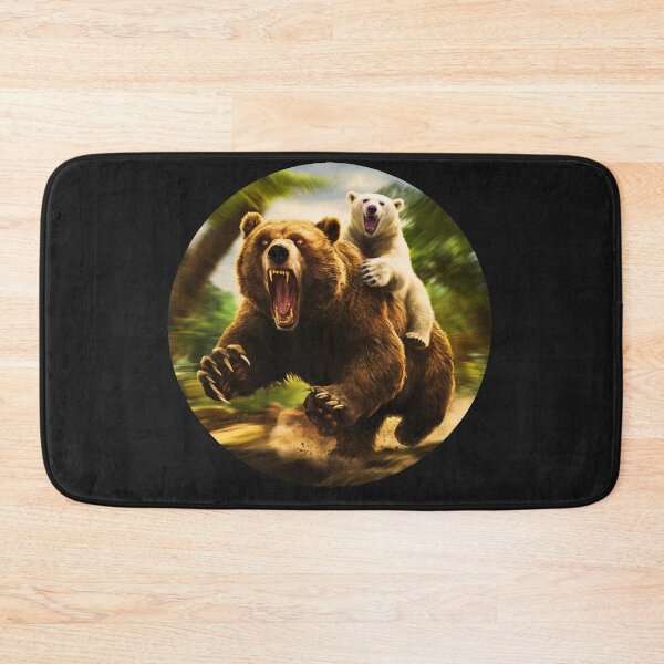 Item preview, White little bear rides a rabid bear  designed and sold by AnimalsDH305.