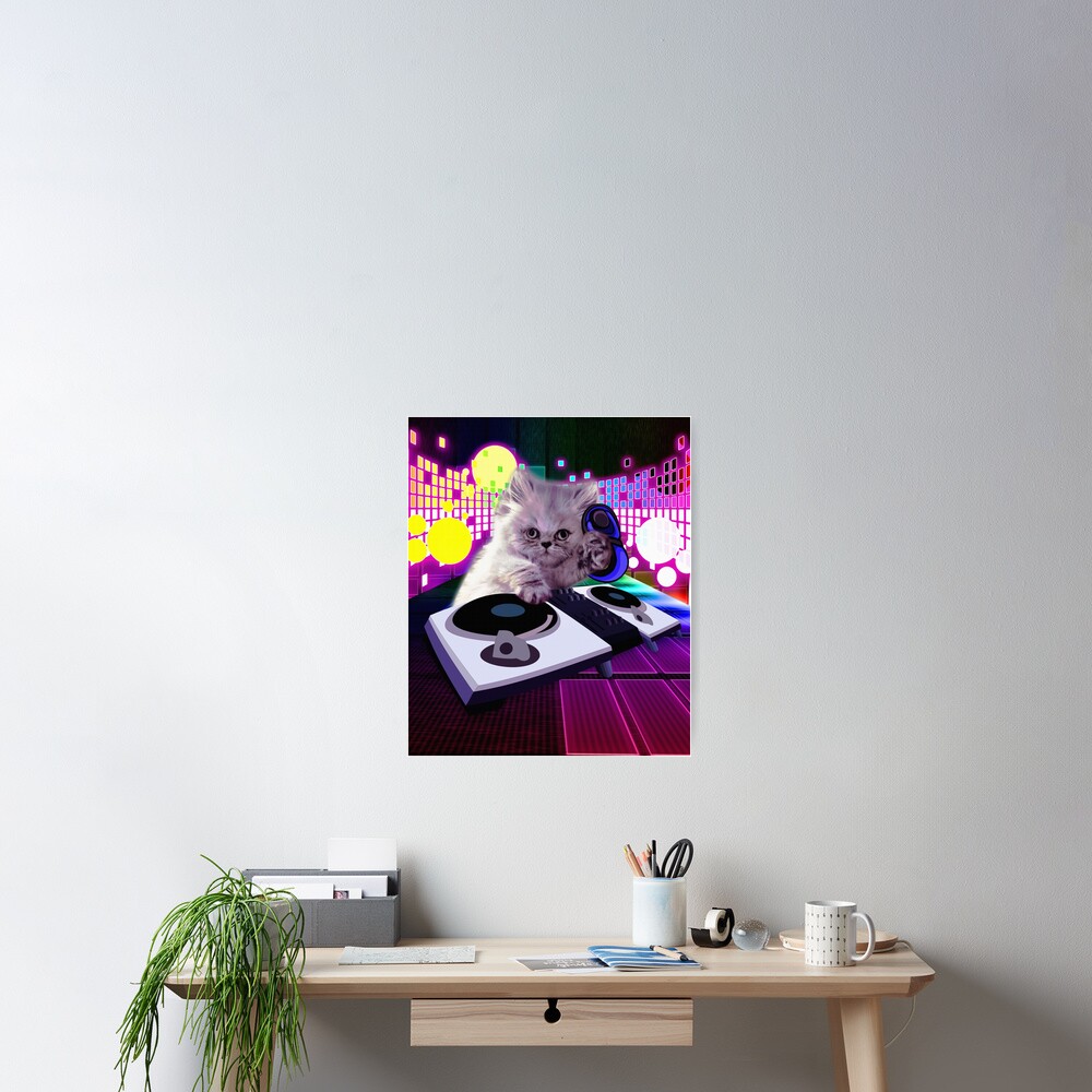 "DJ Scratch Cat " Poster by hiphopart Redbubble