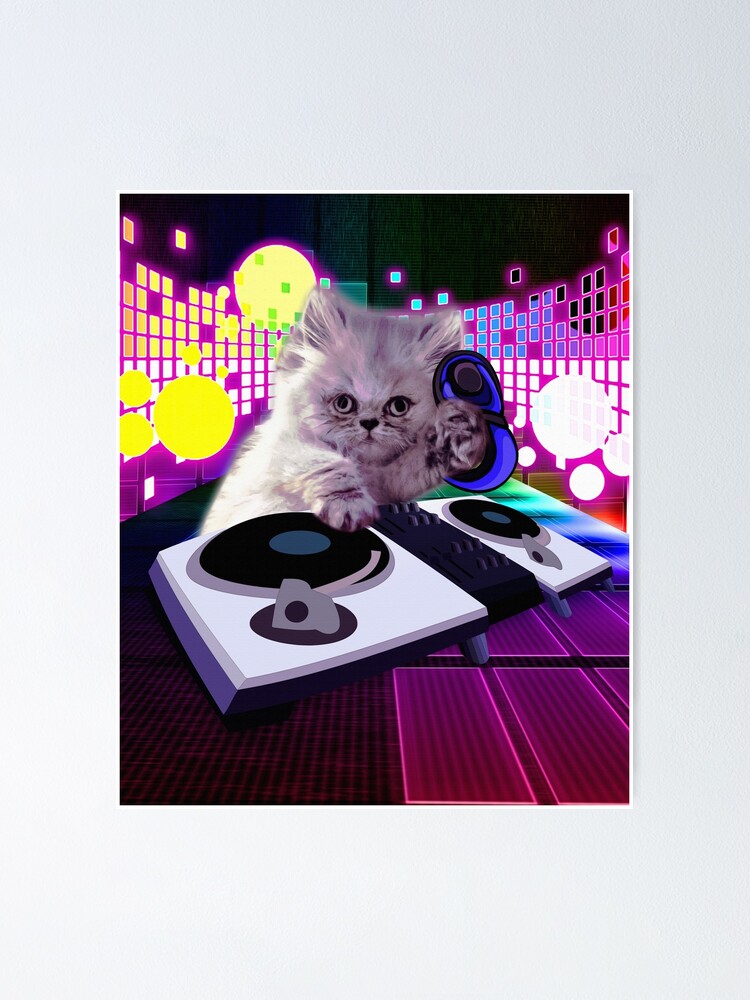 "DJ Scratch Cat " Poster by hiphopart Redbubble