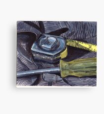 Tape Measure and Screwdriver Canvas Print