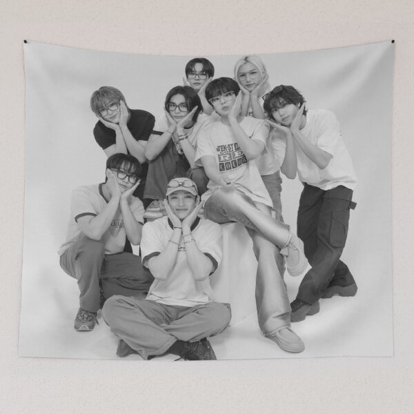 Item preview, cute STRAY KIDS SKZ summer 2024 ATE ot8 kpop b&w designed and sold by Kpop-Noona.