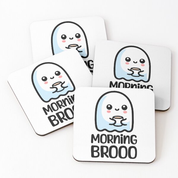 Item preview, Morning Brooo! Cute Coffee Ghost Pun designed and sold by PMCreative.