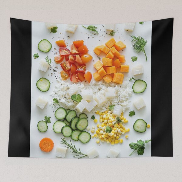 Item preview, Freshly cut vegetables and rice for a colorful salad designed and sold by Jerhus.