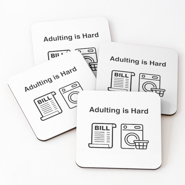 Item preview, Adulting Is Hard Bills and Laundry Illustration designed and sold by Creastore.