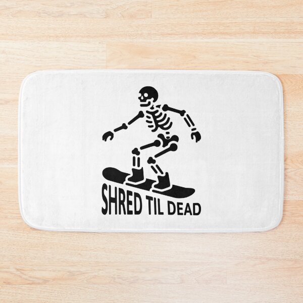 Item preview, Shred Til Dead! Black And White Snowboarding Skeleton designed and sold by PMCreative.