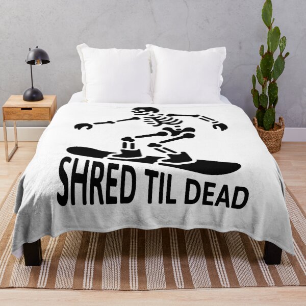 Item preview, Shred Til Dead! Black And White Snowboarding Skeleton designed and sold by PMCreative.