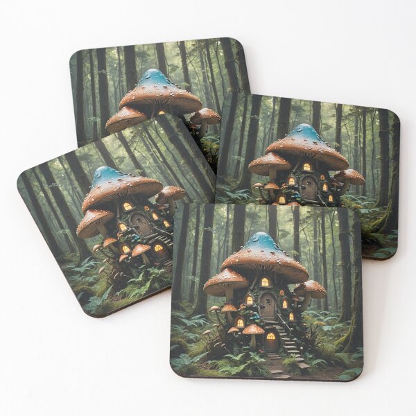 Item preview, A fairy mushroom house in an enchanted bioluminescent forest designed and sold by KING TK.