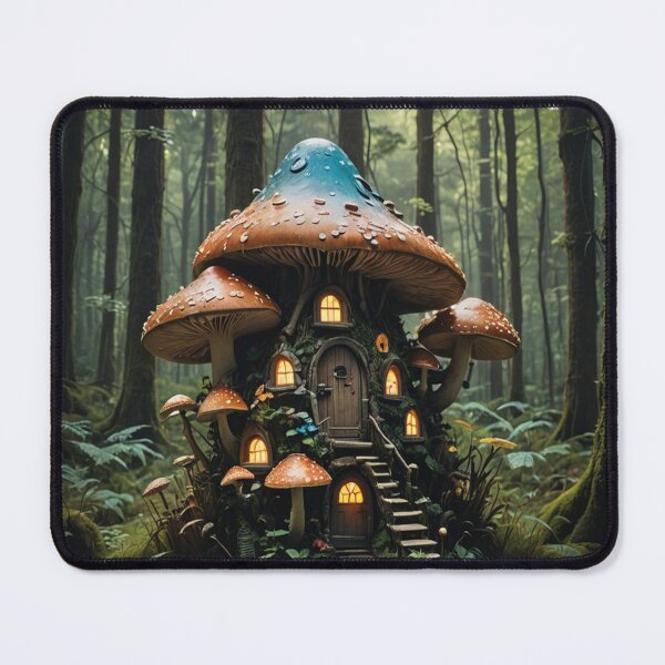 Item preview, A fairy mushroom house in an enchanted bioluminescent forest designed and sold by KING TK.