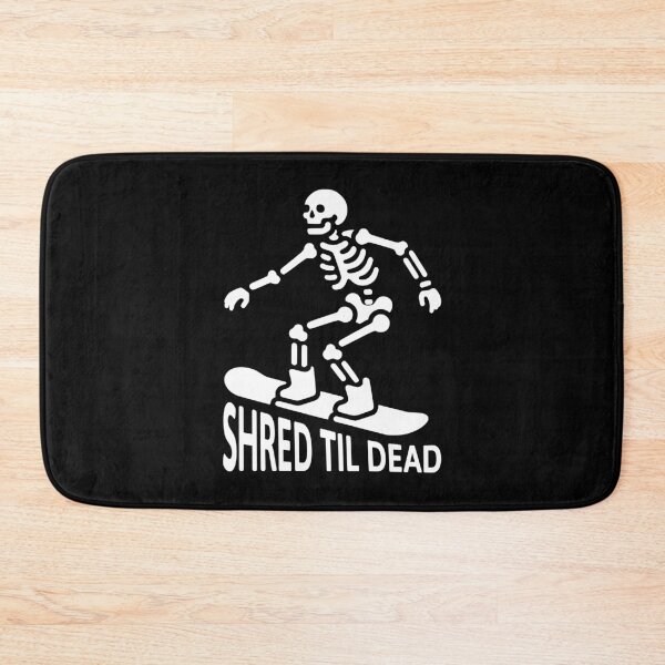 Item preview, Shred Til Dead! White And Black Snowboarding Skeleton designed and sold by PMCreative.