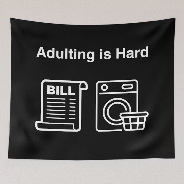 Item preview, Adulting Is Hard Bills and Laundry Illustration designed and sold by Creastore.
