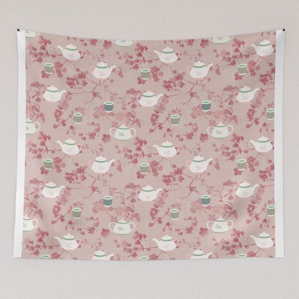 Item preview, Tea pot cherry blossom pink designed and sold by Alessandro Remo Mazzoni Remotextiles.