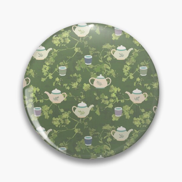 Item preview,  Tea pot cherry blossom green designed and sold by Alessandro Remo Mazzoni Remotextiles.