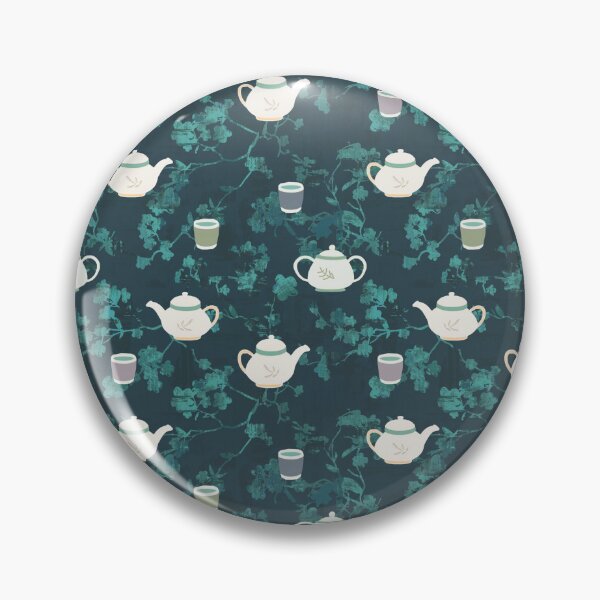 Item preview, Tea pot cherry blossom green emerald designed and sold by Alessandro Remo Mazzoni Remotextiles.