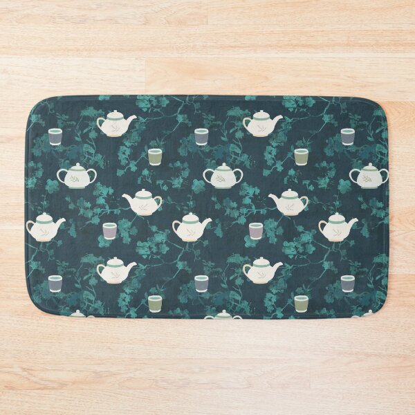 Item preview, Tea pot cherry blossom green emerald designed and sold by Alessandro Remo Mazzoni Remotextiles.