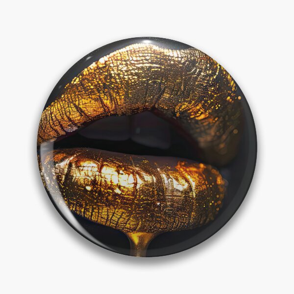 Item preview, Glittering golden lips on black background designed and sold by Jerhus.