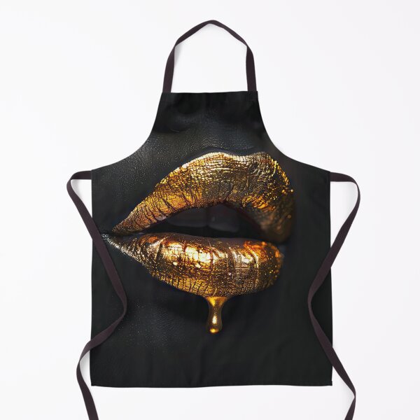 Item preview, Glittering golden lips on black background designed and sold by Jerhus.