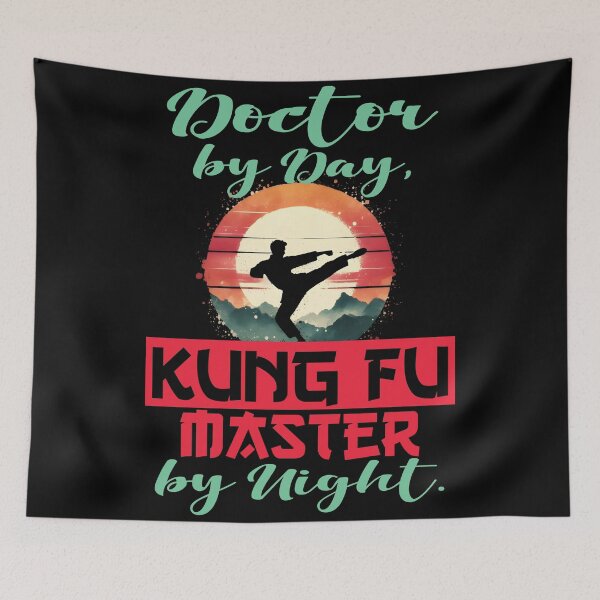 Item preview, Vintage Kung Fu Master & Doctor Dual Life | T-Shirt Design | designed and sold by TheInkyOwl-TIO.