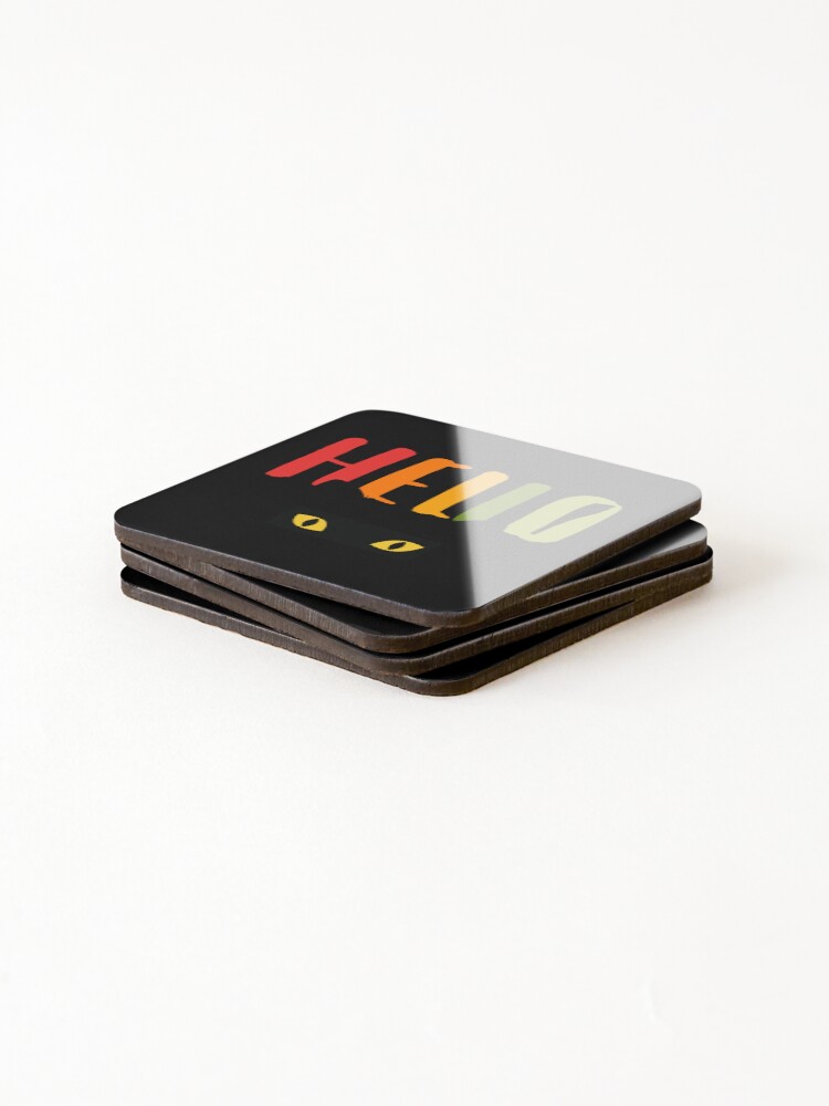 Thumbnail 4 of 5, Coasters (Set of 4), Hello from cat designed and sold by Rbnano.