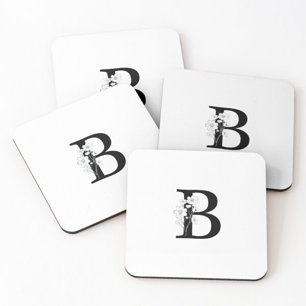 Item preview, Black Letter B Monogram with Flowers designed and sold by To the Lua.