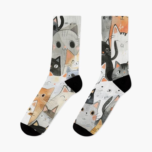 Item preview, Simple cute cats pattern funny cats  art  illustrated watercolor designed and sold by Inktown.