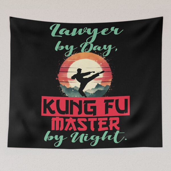 Item preview, Vintage Kung Fu Master & Lawyer Dual Life | T-Shirt Design | designed and sold by TheInkyOwl-TIO.