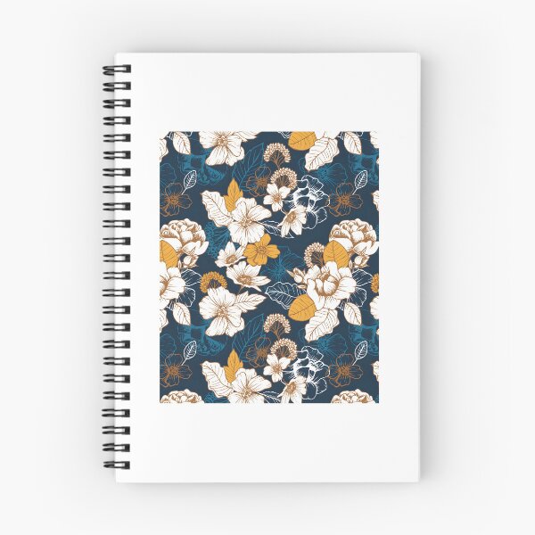 Item preview, 429 Navy And Gold Peony And Blossom Seamless Pattern	 designed and sold by xfdmbgkaiz39.