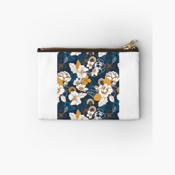 Item preview, 429 Navy And Gold Peony And Blossom Seamless Pattern	 designed and sold by xfdmbgkaiz39.