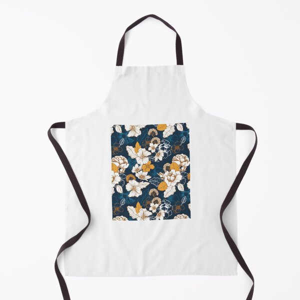 Item preview, 429 Navy And Gold Peony And Blossom Seamless Pattern	 designed and sold by xfdmbgkaiz39.
