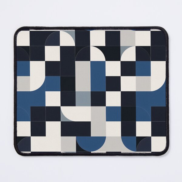 Item preview, Abstract Block Pattern in Navy Blue, White and Grey v1 designed and sold by BuzzworthyShop.