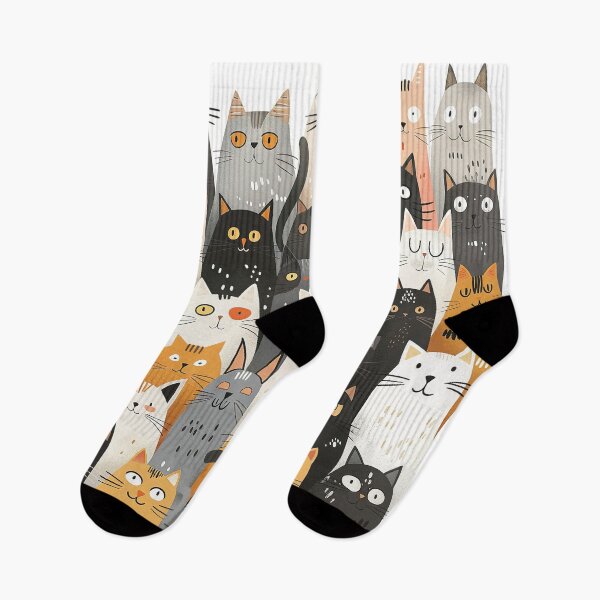 Item preview, of Simple  cats pattern funny cats  art  illustrated cartoon  designed and sold by Inktown.