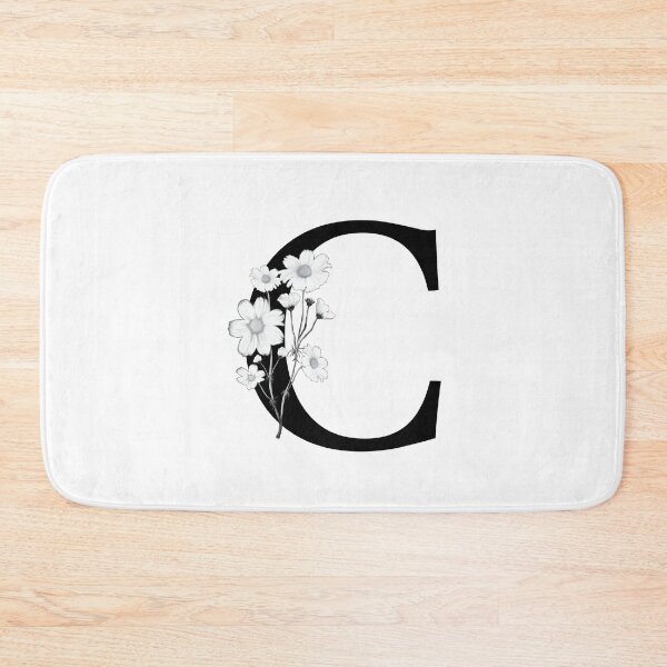 Item preview, Black Letter C Monogram with Flowers designed and sold by To the Lua.