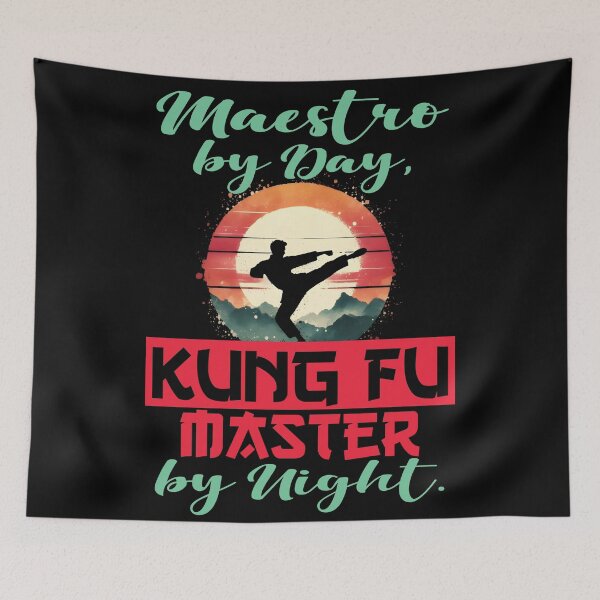 Item preview, Vintage Kung Fu Master & Maestro Dual Life | T-Shirt Design | designed and sold by TheInkyOwl-TIO.